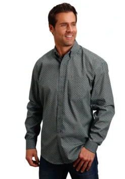Stetson Ring Geo Print Shirt -Riding Apparel Store ring geo print shirt green front 1100105267005 stetson 29247.1605309399