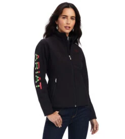 Ariat Rosas Team Softshell Jacket -Riding Apparel Store rosas team softshell black front 10042115 ariat 77684.1661622300