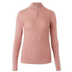 B Vertigo Ruth 1/4 Zip Sweater -Riding Apparel Store ruth sweater old rose pink 33546 ORPI b vertigo 89492.1667872970