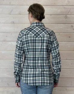Kimes Ranch San Mateo Flannel Coolmax Shirt -Riding Apparel Store san mateo flannel coolmax ls pewter back F22 939283 kimes 62357.1668737110
