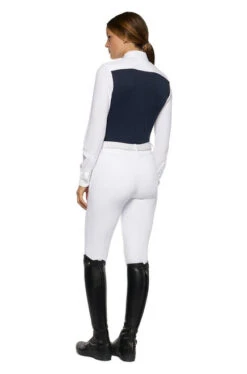 Cavalleria Toscana Seersucker Poplin Bib Shirt -Riding Apparel Store seersucker poplin bib ls royal back CAD206 JE146 Q790 cavalleria toscana 51330.1652483484