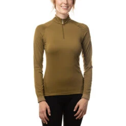 Kastel Denmark Shirt Shirred Shoulder Long Sleeve -Riding Apparel Store shirred shoulder khaki fir green front LSRRG kastel 2 44990.1660602273