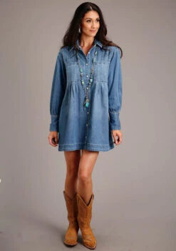 Stetson Denim Shirt Style Dress -Riding Apparel Store shirt style dress denim front 1105705942031 stetson 10899.1678216300