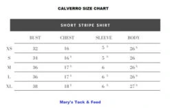 Calverro Short Stripe Show Shirt -Riding Apparel Store short stripe shirt size guide calverro 95251.1622318080