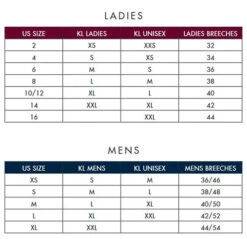 Men's Kingsland Kenton Breeches Knee Grip -Riding Apparel Store size chart kingsland 06315.1665257507