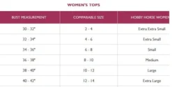 Hobby Horse Jeanee Show Blouse -Riding Apparel Store size chart tops hobby horse 10404.1583792463