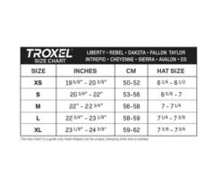 Troxel ES Helmet -Riding Apparel Store size chart troxel 11999.1598911915