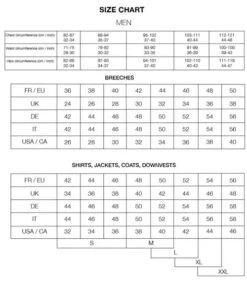 Men's Samshield Miami Competition Jacket -Riding Apparel Store size guide mens samshield 002 33044.1654201704