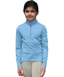 Girls Chestnut Bay SkyCool Shirt Long Sleeve -Riding Apparel Store skycool shirt LS silver blue chestnut bay 93562.1670692871