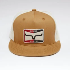 Kimes Ranch Sparky Trucker Hat -Riding Apparel Store sparky trucker hat brown front 842606178901 kimes 29076.1684254154