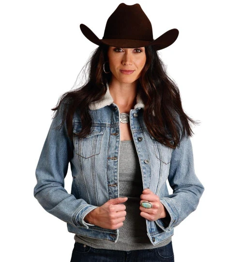 Stetson Ladies Sherpa Denim Jacket