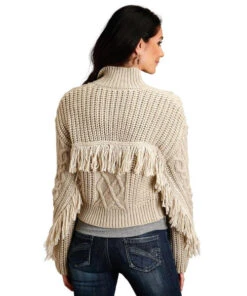 Stetson Fringe Sweater -Riding Apparel Store stetson fringe sweater tan back 1102705396049 stetson 09845.1661818204