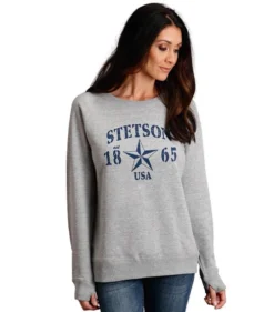 Stetson Oversize Sweatshirt -Riding Apparel Store stetson oversize sweatshirt grey front 1109805627095 stetson 25912.1661996429
