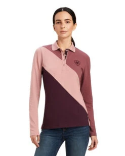 Ariat Taryn Polo Long Sleeve -Riding Apparel Store taryn polo ls ginger mulberry front 10041357 ariat 33387.1661217640