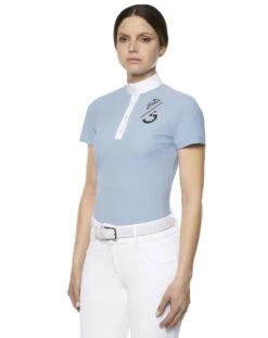 Cavalleria Toscana CT Team Red Stripe Polo -Riding Apparel Store team comp polo ss lt blue side POD274 JE022 7C00 CT 49333.1640128433