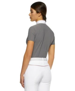 Cavalleria Toscana CT Team Red Stripe Polo -Riding Apparel Store team compet polo ss grey back POD274 JE022 8980 CT 45007.1640128178
