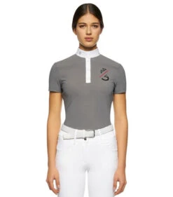 Cavalleria Toscana CT Team Red Stripe Polo -Riding Apparel Store team compet polo ss grey front POD274 JE022 8980 CT 22741.1640128196