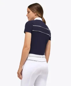 Cavalleria Toscana Team Daytona Polo Short Sleeve -Riding Apparel Store team daytona polo ss smoky blue back POD297 JE022 0001 ct 99701.1661549183