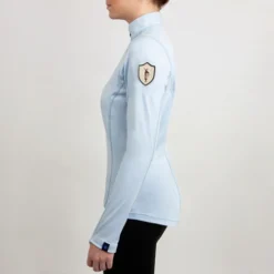 Irideon Kids Thermaluxe Quarter Zip Top -Riding Apparel Store thermaluxe lt wt top wave side 30 7111 WV irideon 97534.1666388230