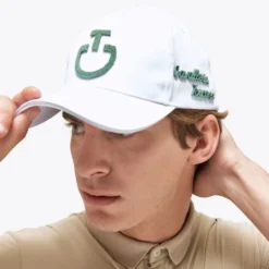 Cavalleria Toscana Tufted Stitch Cap 10 Cavalleria Toscana Tufted Stitch Cap -Riding Apparel Store tuffed stitch cap white green lifestyle CPU025 GA025 015L cavalleria toscana 37937.1678573867