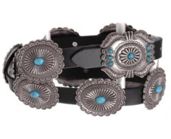 Kamberley Turquoise Concho Leather Belt
