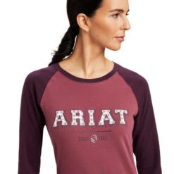 Ariat Varsity Logo Tee Long Sleeve 11 Ariat Varsity Logo Tee Long Sleeve -Riding Apparel Store varsity tee ls mulberry pink detail 10041354 ariat 84690.1661214409
