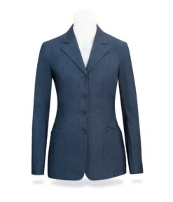RJ Classics Victory Ladies Show Coat -Riding Apparel Store victory show coat navy plaid front V3021 rjclassics 33892.1659024692