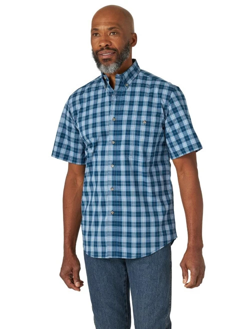 Men's Wrangler WR Plaid Shirt Short Sleeve 1 Men's Wrangler WR Plaid Shirt Short Sleeve
