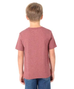Wrangler Kids Tread Plate Logo Tee -Riding Apparel Store wrangler tee ss burgundy back BQ6191R wrangler 73809.1636308062