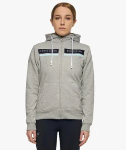 Kids Cavalleria Toscana CT Stripe Hoodie -Riding Apparel Store youth ct stripe hoodie stn.grey front FEA010 CO079 8000 cavalleria toscana 37511.1667068087