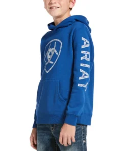 Ariat Youth Classic Logo Hoodie -Riding Apparel Store youth logo hoodie cobalt front 10033033 ariat 03413.1603480622