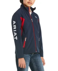 Ariat Youth New Team Softshell Jacket -Riding Apparel Store youth team softshell navy side 10019268 ariat 34432.1641431252